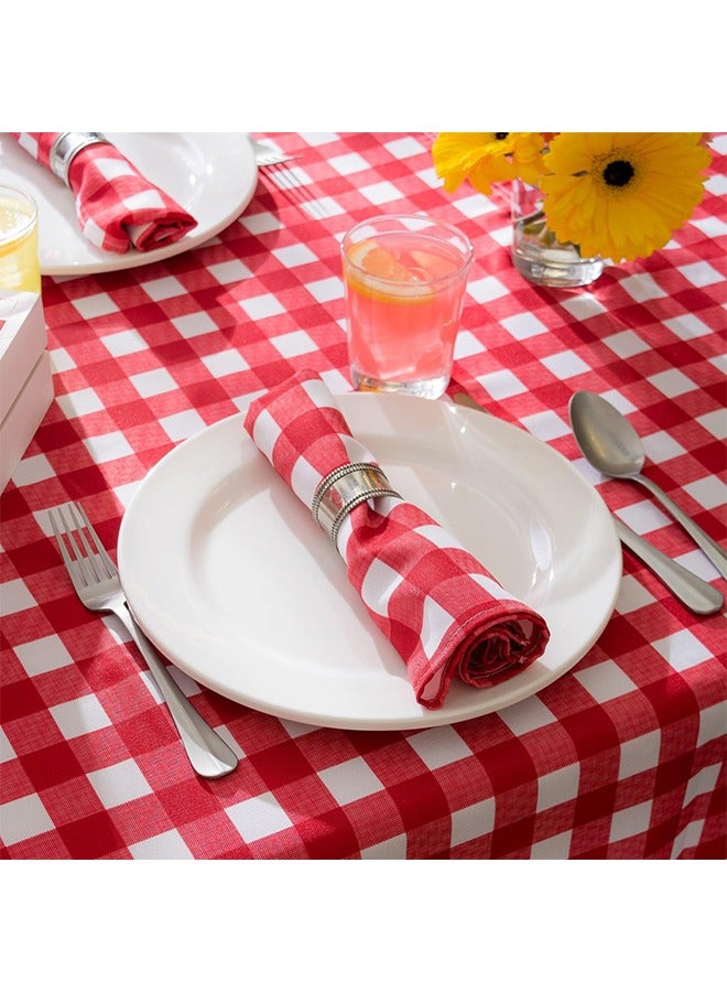 Arabest Checkered Tabletop, Rectangle Tablecloth 100% Cotton, Machine Washable, Gentle Cycle and Durable, For Indoor Outdoor Picnic - Image 5