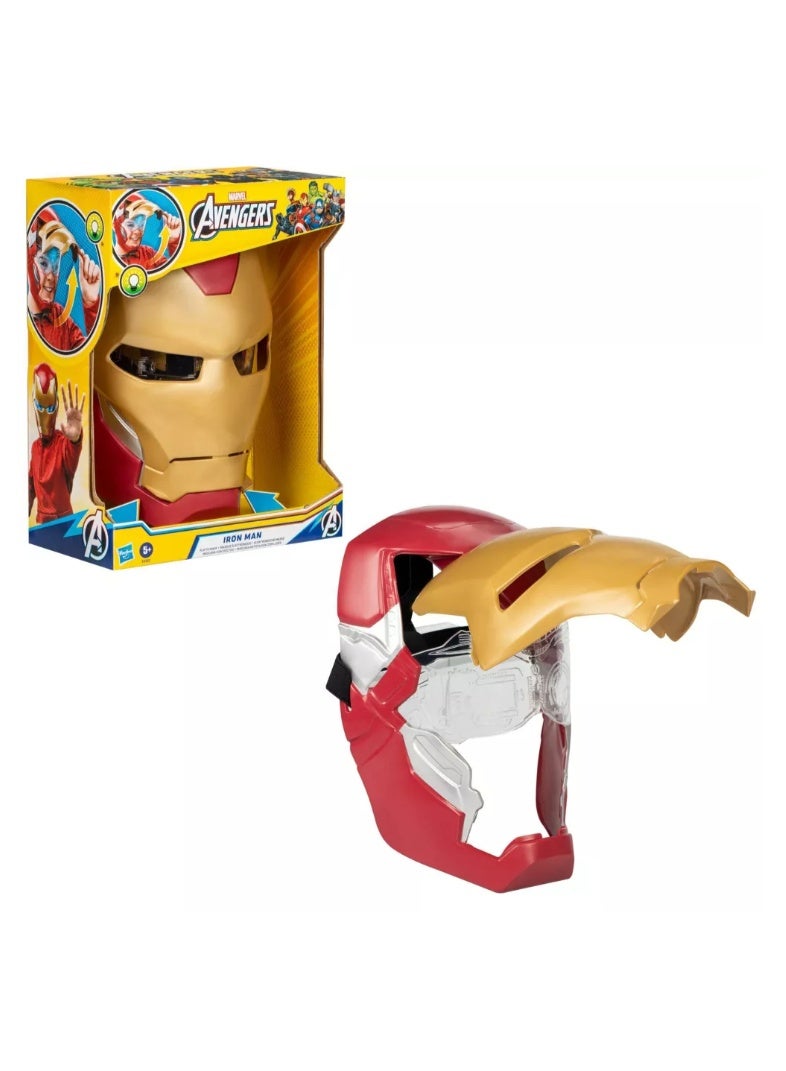 Hasbro Marvel قناع هاسبرو مارفل أفنجرز آيرون مان فليب إف إكس مع تأثيرات ضوئية، ذهبي وأحمر - Image 1