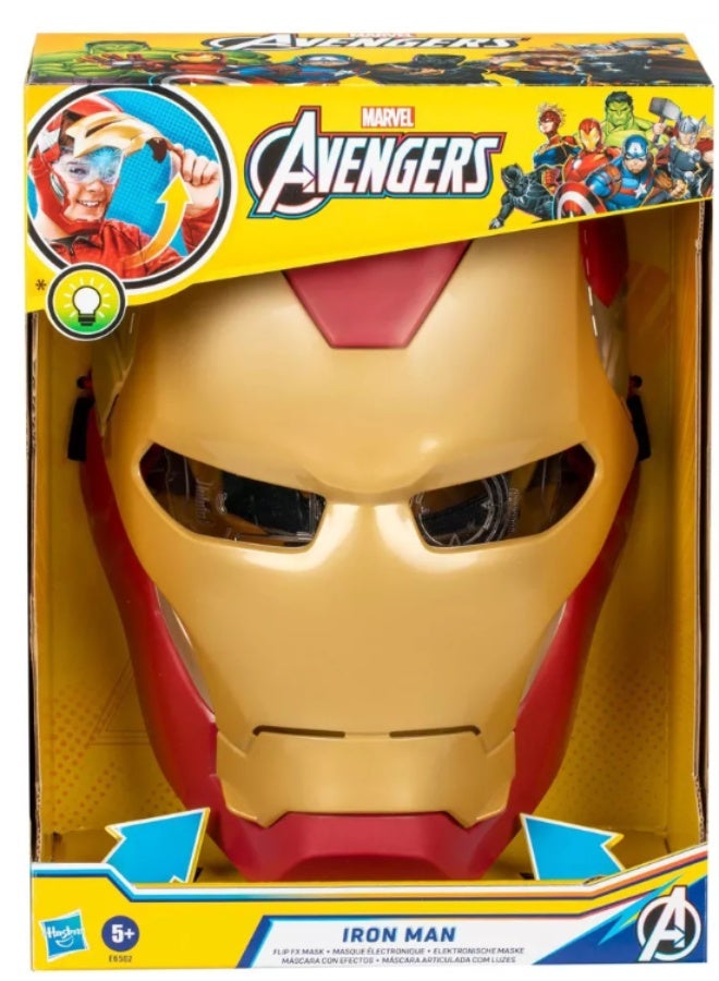 Hasbro Marvel قناع هاسبرو مارفل أفنجرز آيرون مان فليب إف إكس مع تأثيرات ضوئية، ذهبي وأحمر - Image 2