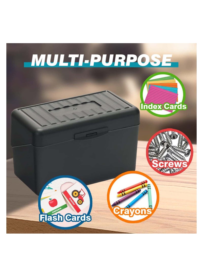 SOLARAE Index Card Holder 3x5, Index Card Box Organizer Case, 3x5 Flash Note Card Holder, 300 Card Capacity Box, 2 Packs (Black) - Image 5