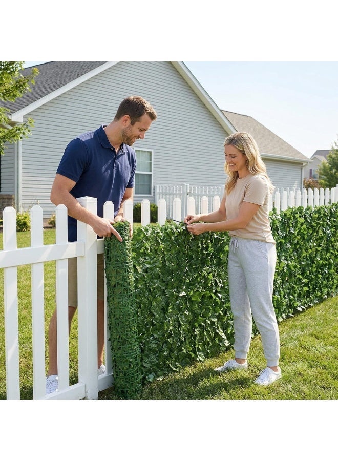 SKT Shiketro Artificial Ivy Privacy Fence Screen, 0.5x3m Faux Grape Leaf Hedge Fence Roll, UV-Resistant Privacy Screen for Outdoor Garden Patio Balcony Decor, No Maintenance Required - Image 1