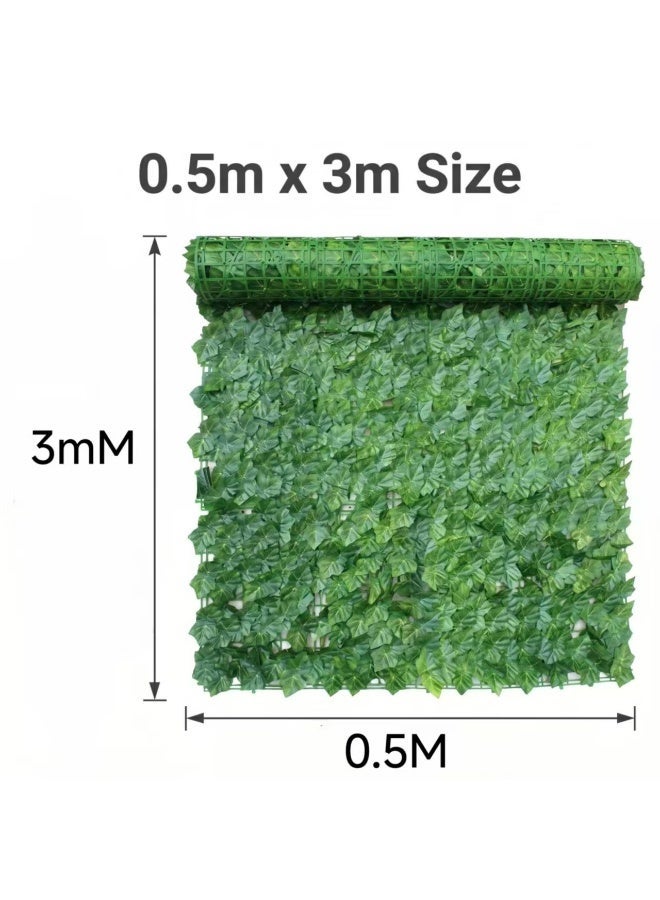 SKT Shiketro Artificial Ivy Privacy Fence Screen, 0.5x3m Faux Grape Leaf Hedge Fence Roll, UV-Resistant Privacy Screen for Outdoor Garden Patio Balcony Decor, No Maintenance Required - Image 2