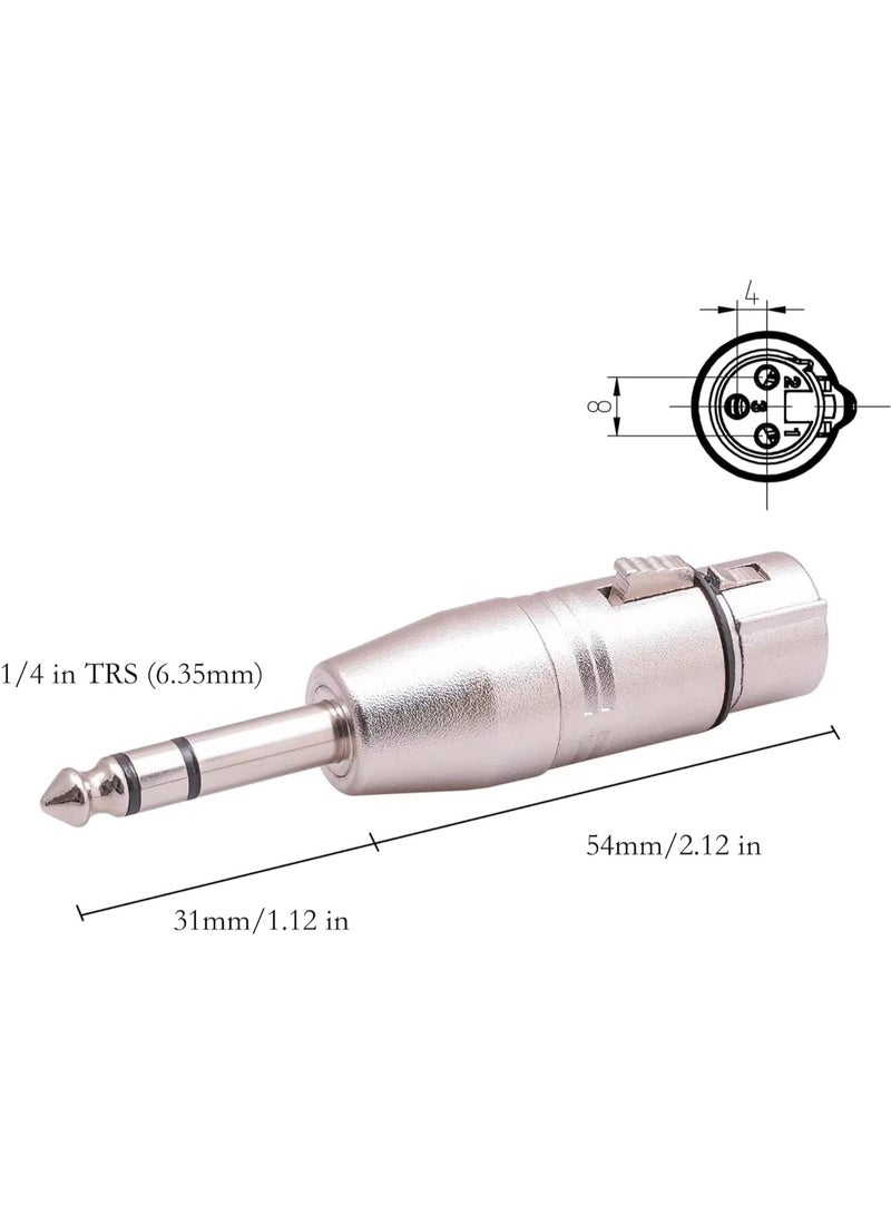 igeekwell 1/4" TRS to XLR Adapter 4 Pack, 2 Pack Male and Female to 6.35mm, Balanced Quarter Inch 6.35mm to XLR Male/Female Adapters for Mixers, Microphones, Amplifiers,4-PACK - Image 4
