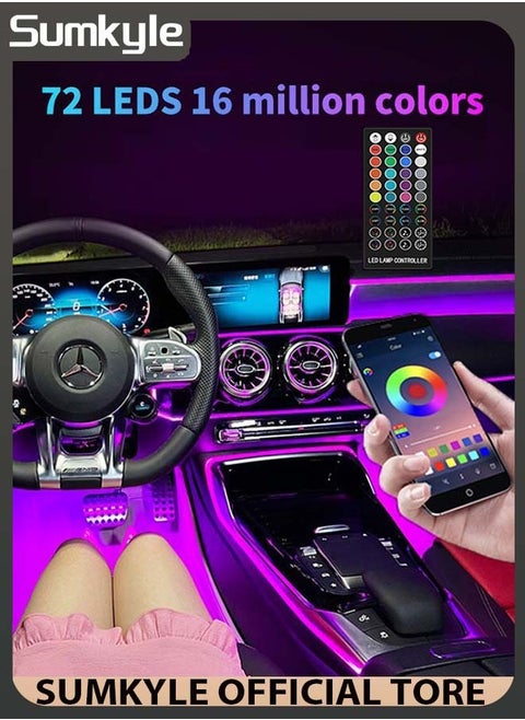 4-In-1 Car Interior Decorative LED Light With Remote