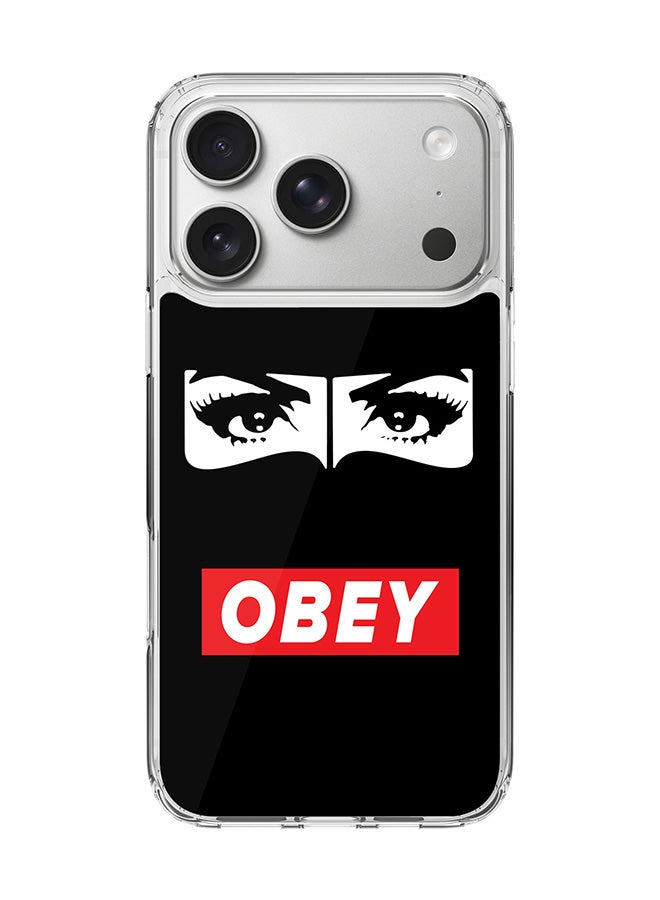 Stylizedd Classic Clear MagSafe Case for iPhone 17 Pro , Hybrid Soft Case Flexible Edges Anti Drop TPU PC Gel Thin Transparent Cover [ Designed for iPhone 17 Pro ] - Obey Habibti
