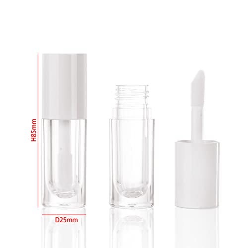 COSIDEA 30pcs White Empty 6ml 0.2oz Lip Gloss Tubes with Big Doe Foot Wand，Round Lipgloss Containers，Concealer Tube Cosmetic Packing Container Bulk Wholesale - Image 2