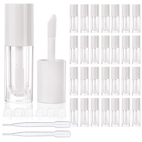 COSIDEA 30pcs White Empty 6ml 0.2oz Lip Gloss Tubes with Big Doe Foot Wand，Round Lipgloss Containers，Concealer Tube Cosmetic Packing Container Bulk Wholesale - Image 1