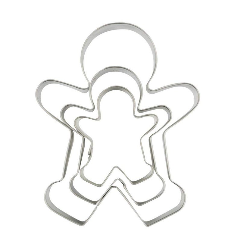3 Piece Gingerbread Man Cookie Cutter Set Christmas Shape Cookie Cutters Molds 22 Inch 3 Inch 45 Inch