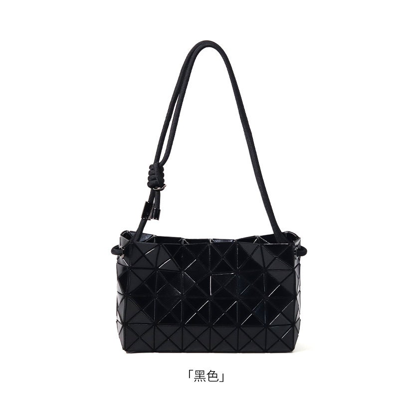 Japanese Fashion Geometric Quilted Shoulder Bag Tofu Bag Crossbody Small Bag Drawstring Pillow Bag Small Square Bag Trendy - Image 1