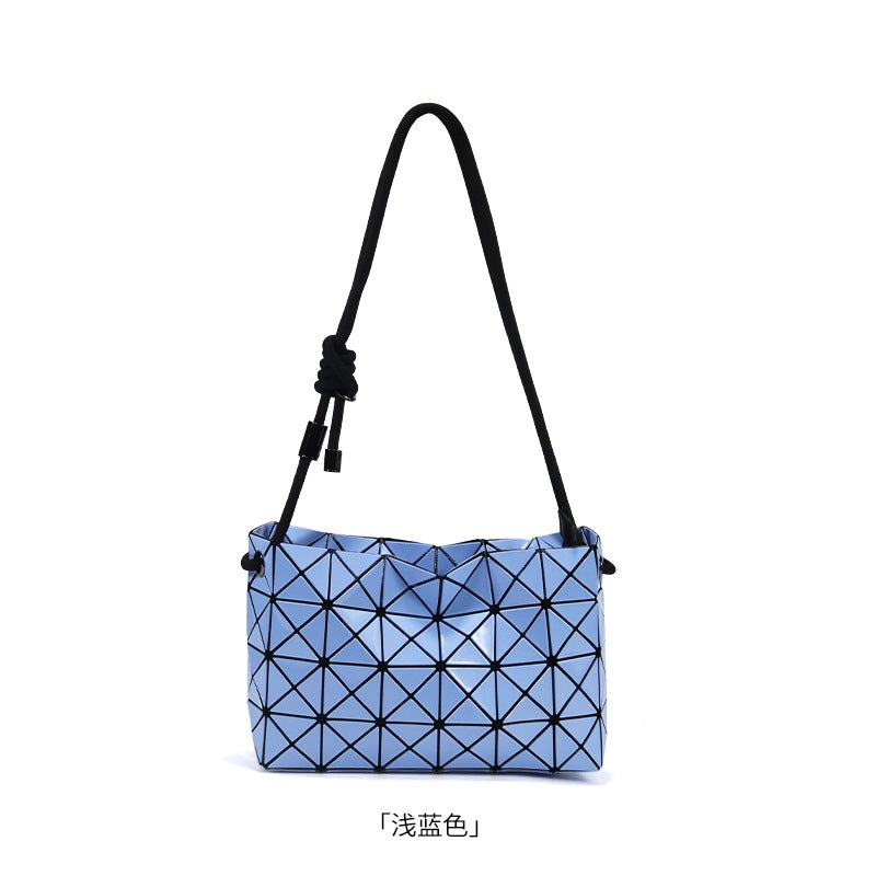 Japanese Fashion Geometric Quilted Shoulder Bag Tofu Bag Crossbody Small Bag Drawstring Pillow Bag Small Square Bag Trendy - Image 3