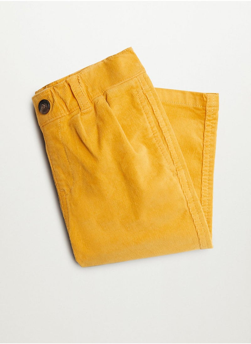 MANGO - Kids Pockets Detail Corduroy Mid Rise Trouser - Image 1