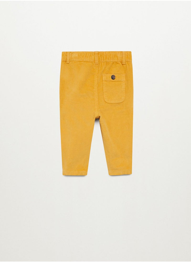 MANGO - Kids Pockets Detail Corduroy Mid Rise Trouser - Image 1