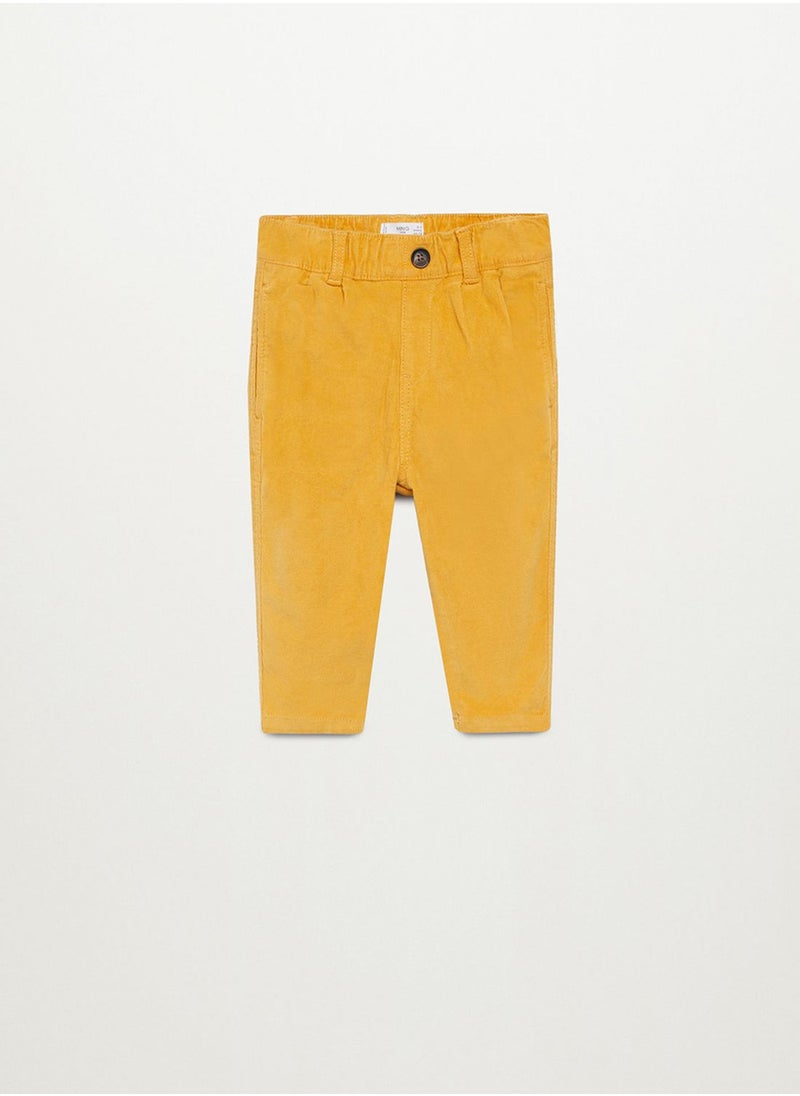 MANGO - Kids Pockets Detail Corduroy Mid Rise Trouser - Image 1