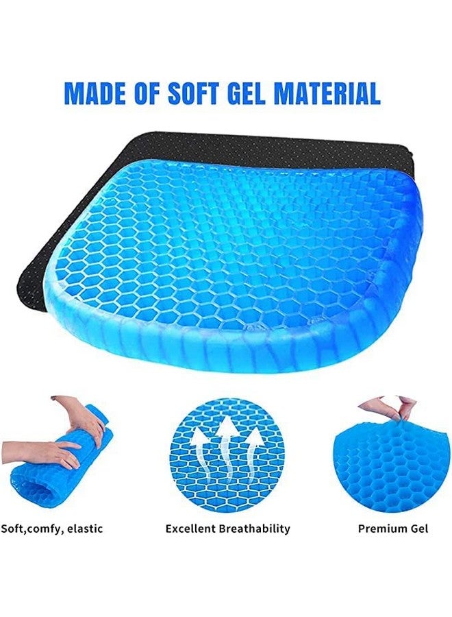 TRU TOYS Egg Gel Seat Cushion Ergonomic Breathable Design Pressure Relief Sitter Tailbone Pain Sciatica Pain Back Pain Silicon Seater Cushion Chair Pad with Non-Slip Cover for Home Office Car Wheelchair - Image 2