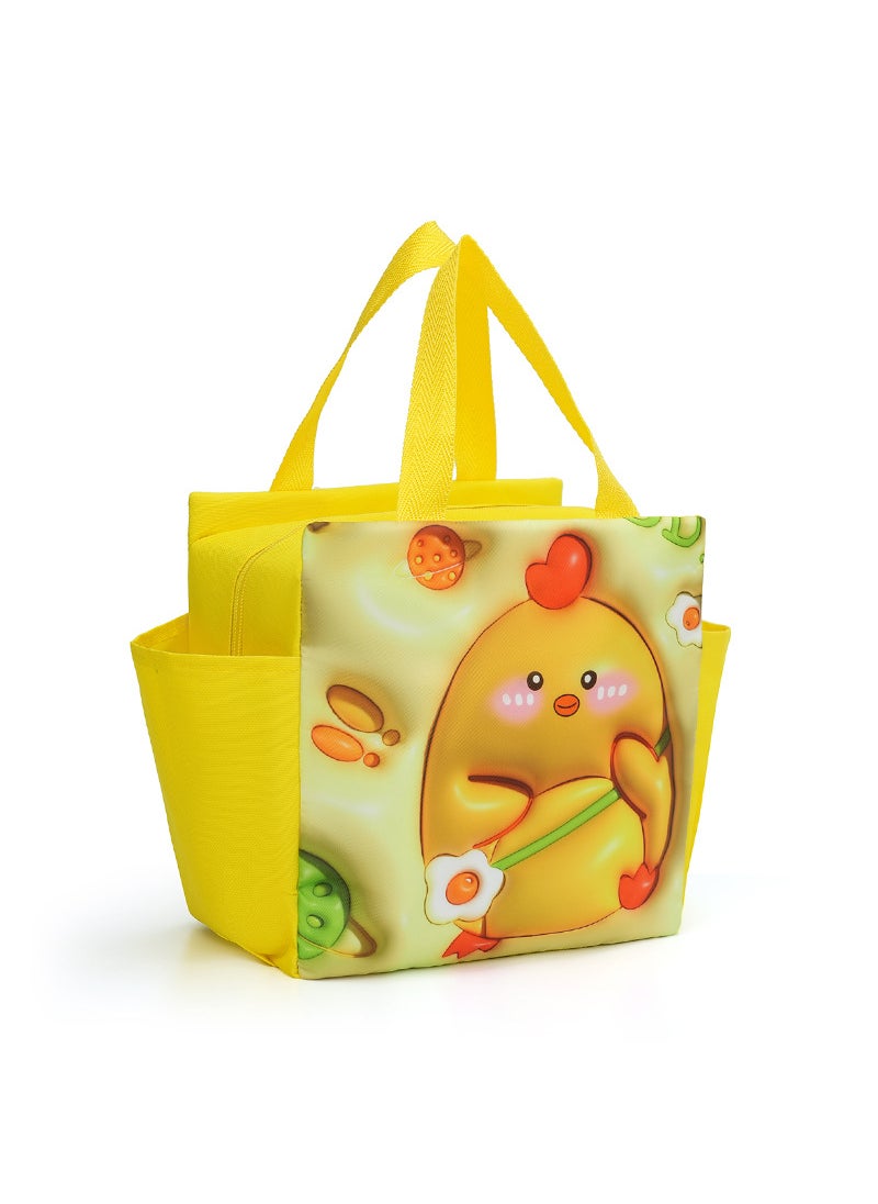 Generic Thick Insulated Lunch Bag Large Portable Cooler Tote Yellow Macey Chicken 