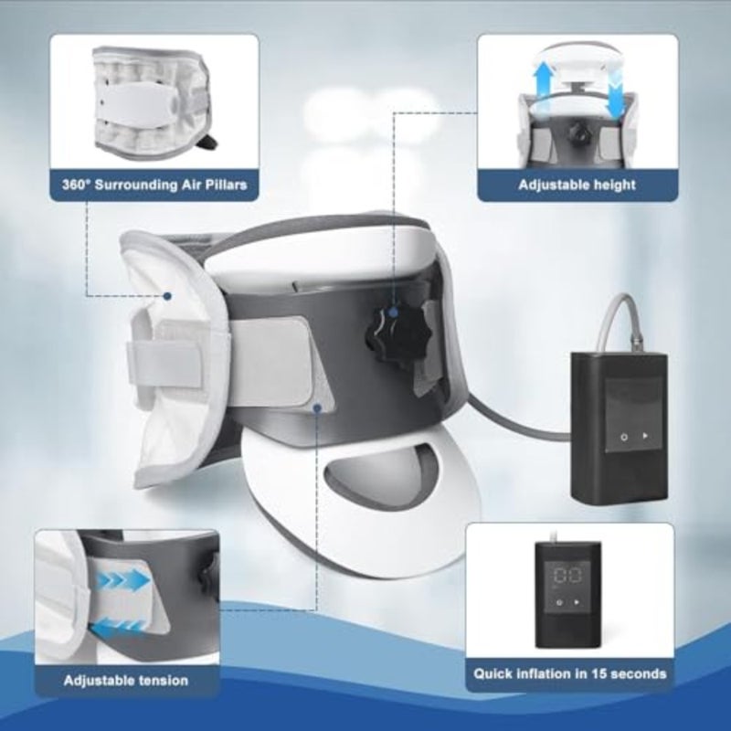 Cervical Neck Traction Device, Neck Revive Stretcher, Removable 20° Curved Support, 3D Dynamic Traction and 8-Airbag Support, Cervical Brace Collar for Spine Alignment and Relaxation - Image 3