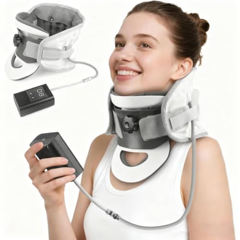Cervical Neck Traction Device, Neck Revive Stretcher, Removable 20° Curved Support, 3D Dynamic Traction and 8-Airbag Support, Cervical Brace Collar for Spine Alignment and Relaxation - Image 1