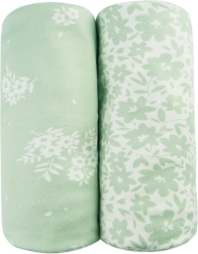 Viviland Jersey Swaddle Blanket, Ultra Soft Stretchy Receiving Blanket, Newborn Swaddle Wrap for Boys & Girls, 40 x 30 inches, 2 Pcs - Image 1