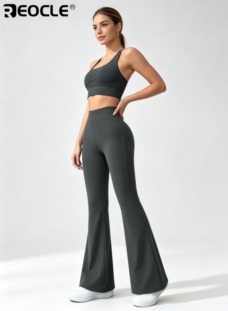REOCLE Women's Bootcut Yoga Pants Tummy Control Long Leggings High Waisted Design Medium Stretch Fabric for Gym Workouts and Casual Activewear - Image 5