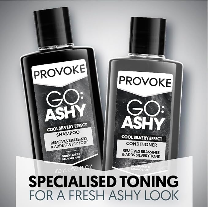 PROVOKE Go Ashy Conditioner 200ml Remove Brassiness Adds Silvery Tone to Hair Formulated with Triple Toning Technology Turn Warm Brassy Hair to Cool Ashy - Image 3