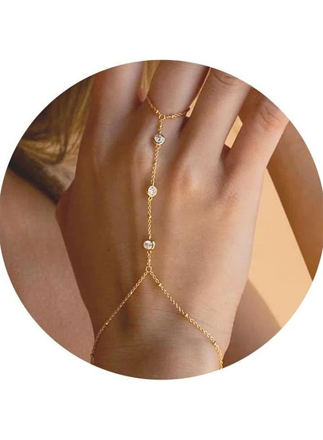 Ring Bracelet Hand Chain Bracelet Finger Ring for Women Boho Wedding Jewelry for Women Trendy Stuff Engagement Gift - Image 1