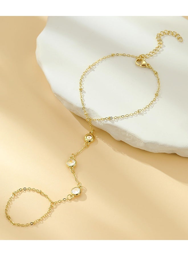 Ring Bracelet Hand Chain Bracelet Finger Ring for Women Boho Wedding Jewelry for Women Trendy Stuff Engagement Gift - Image 5