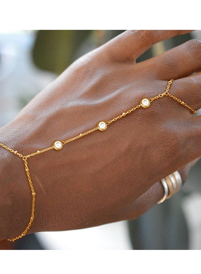 Ring Bracelet Hand Chain Bracelet Finger Ring for Women Boho Wedding Jewelry for Women Trendy Stuff Engagement Gift - Image 3