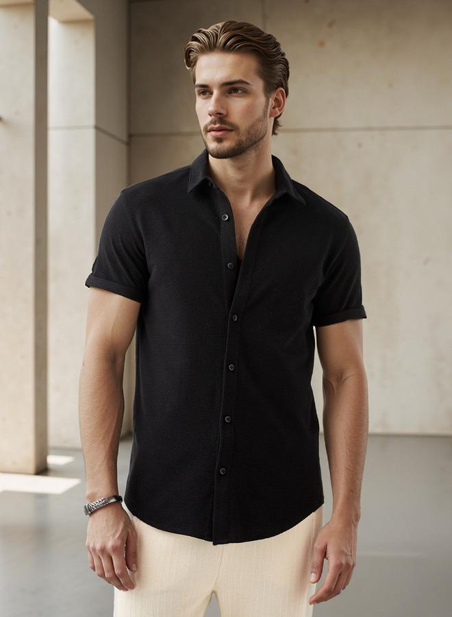 ايكونيك قميص أيكونيك بقصة ضيقة ونقش مميز - Image 1