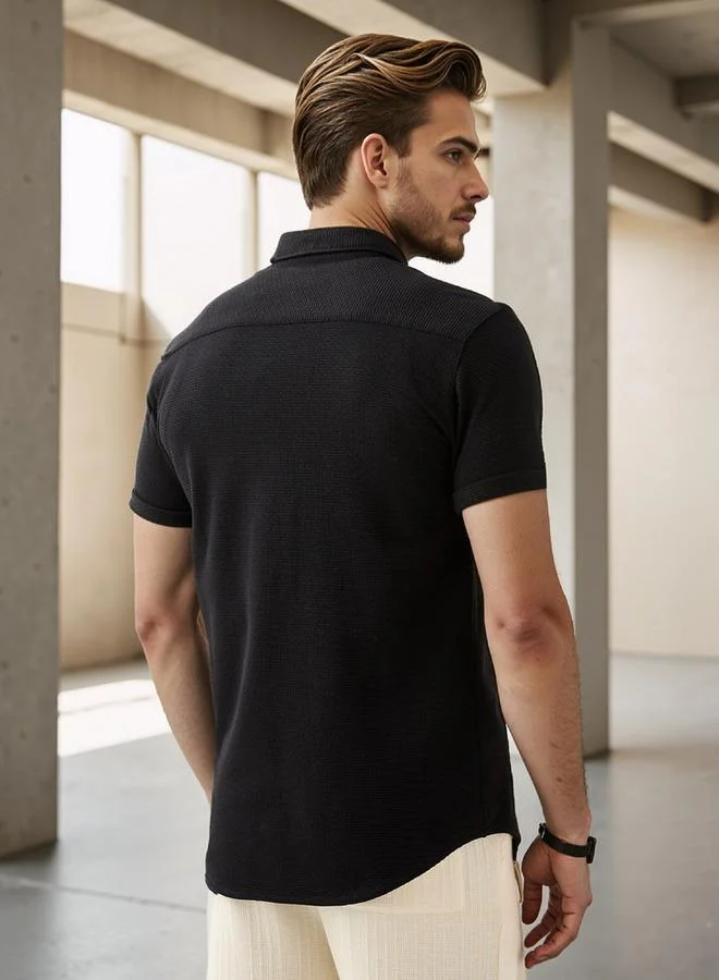 Iconic Iconic Textured Slim Fit Shirt
