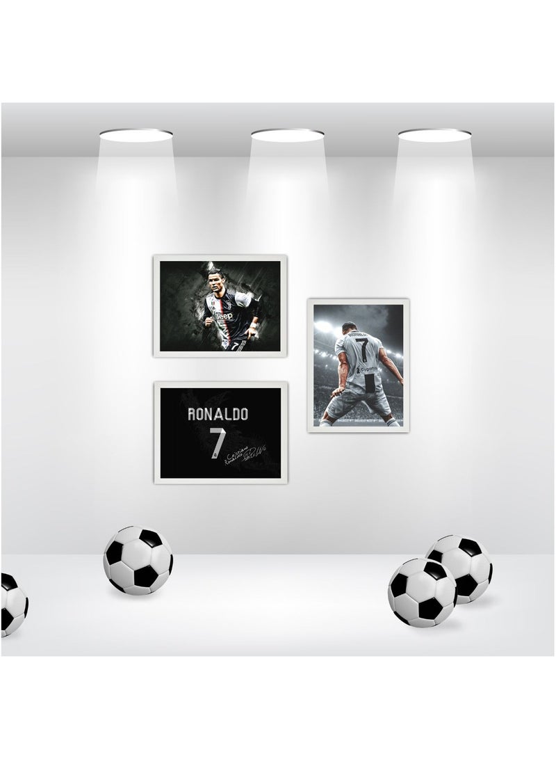 MEC Set Of 3 Crystiano Ronaldo CR7 Design Poster Frame 30x40 Cm - Image 5