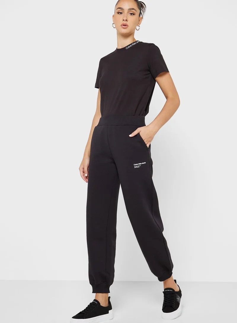 Calvin Klein Jeans Logo Cuffed Bottom Sweatpants
