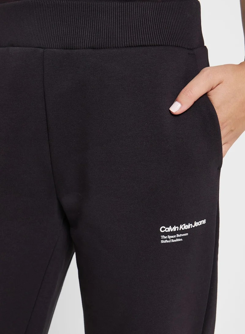 Calvin Klein Jeans Logo Cuffed Bottom Sweatpants