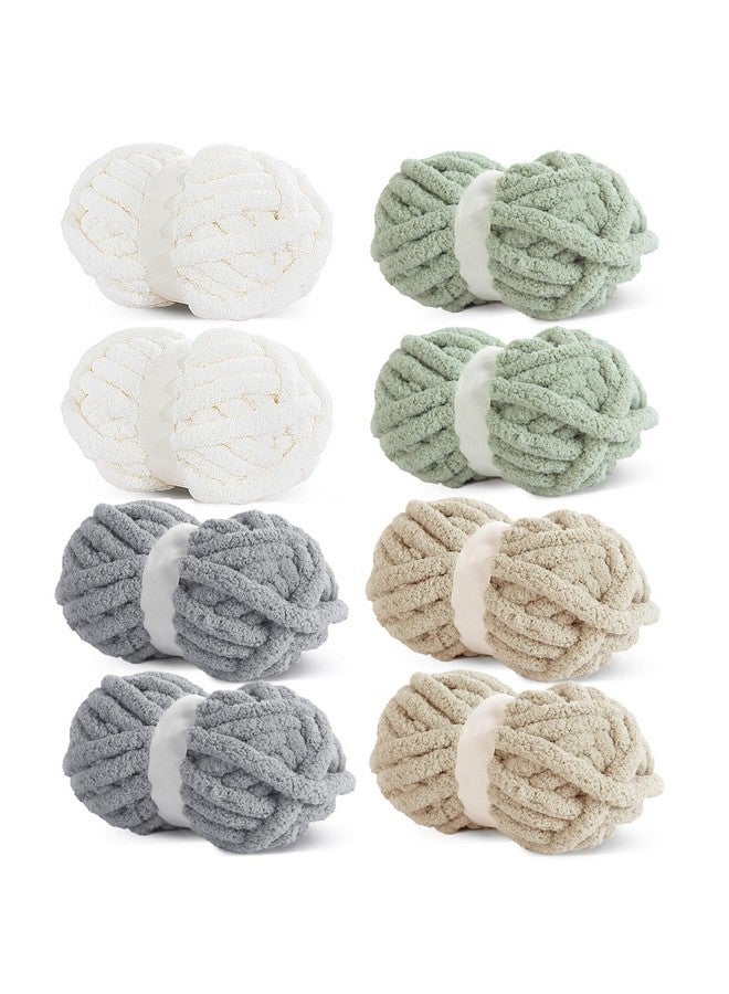 HOMBYS 8 Pack Assorted Chunky Yarn for Crocheting,Super Bulky Large Soft Fluffy Yarn,Plush Fuzzy Yarn,Thick Chenille Yarn for Hand Knitting/Arm Knitting (27yds,8 oz Each Skein) - Image 1