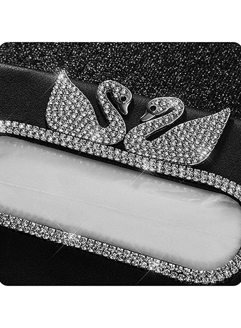 SYOSI Car Tissue Holder, Car Tissue Holder for Car, Tissue Napkin Clip Paper Box Holder Case with Diamonds Sparkling Crystal and Leather PU for Woman for Car & Truck Decoration - Image 2