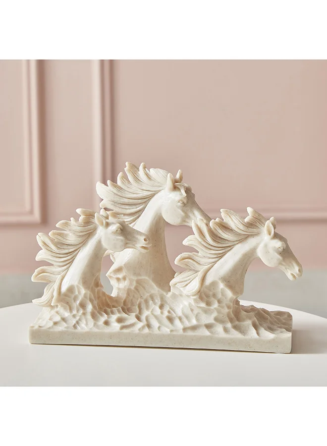Home Box Luxe Polyresin Light Terracotta Horse Accent 25.5 x 15.5 x 9 cm