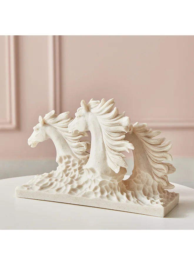 Home Box Luxe Polyresin Light Terracotta Horse Accent 25.5 x 15.5 x 9 cm