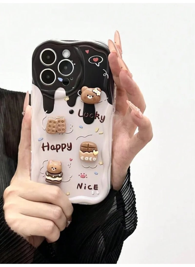 Shein Wave Print Cartoon Margin Anti-fall Protective Phone Case Soft Cover for iPhone 15 Pro Max  - Image 3