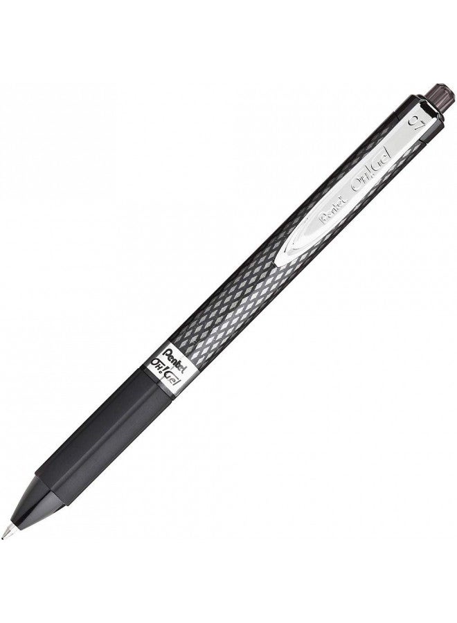 Pentel Oh! Gel Retractable Gel Pen, Medium Line, Black Ink, Box of 12 (K497-A) - Image 4