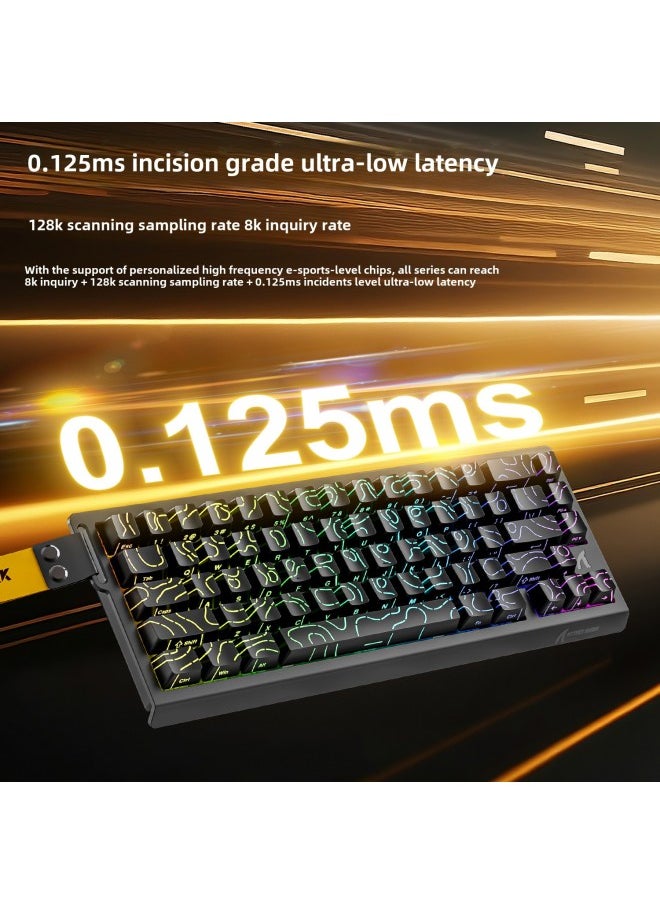 Attack Shark - Attack Shark X68HE Magnetic Axis Mechanical Keyboard Contour Side Carved Wired RGB Electric Competition RT Adjustable Key Range Low Delay-Color:Attack Shark X68he Wired Rgb Magnetic Shaft Keyboard White And Other High-line Magnetic Amber Axis - Image 1