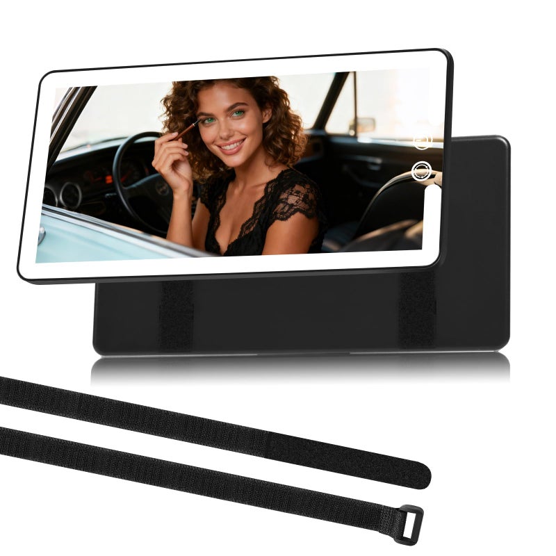 Zensutiao Car Vanity Mirror with Lights 10Inch Big Surface QuickRelease QuickInstall Design Easy for Women to Set Up Suitable for Car Truck and SUV Black - Image 3