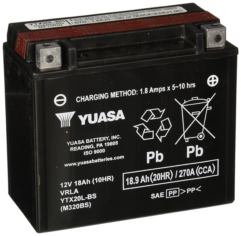 Yuasa YUAM320BS YTX20L-BS Maintenance Free AGM Battery with Acid pack - Image 5