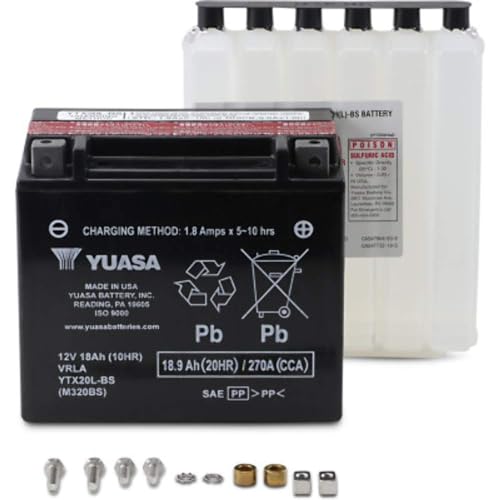 Yuasa YUAM320BS YTX20L-BS Maintenance Free AGM Battery with Acid pack - Image 2