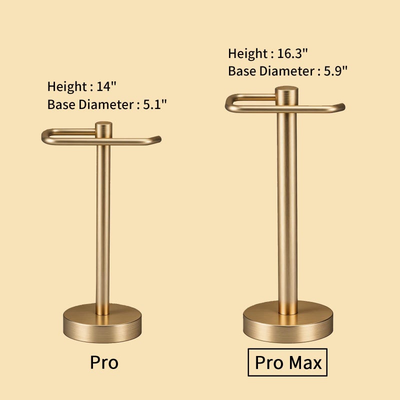 YUMORE Hand Towel Holder Stand Countertop Towel Rack Free Standing Towel Bar Hanger for Bathroom Kitchen (Gold) - Image 3