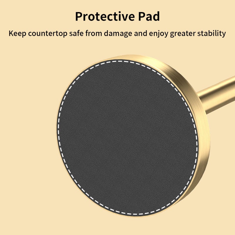 YUMORE Hand Towel Holder Stand Countertop Towel Rack Free Standing Towel Bar Hanger for Bathroom Kitchen (Gold) - Image 5
