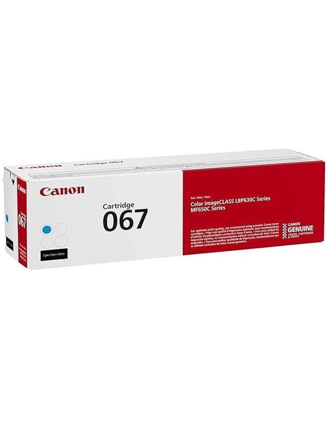 Canon 067 Toner Cartridge (5101C001AA) For use with LBP633Cdw, LBP632Cdw, MF653Cdw, MF654Cdw, MF656Cdw Cyan - Image 1