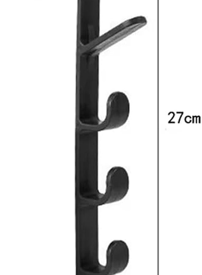 4 قطع من رف تعليق المعاطف الأبيض فوق الباب مقاس 27 × 4.5 سم للتخزين في خزانة الملابس - Image 3