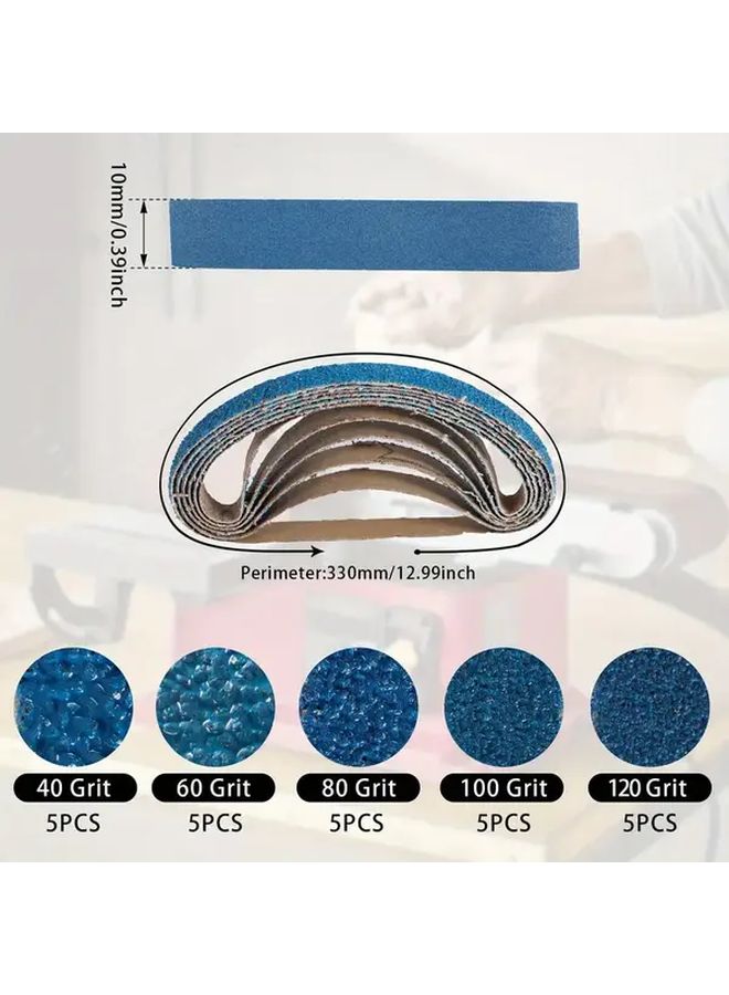 25pcs 3 8x13 Zirconia Abrasive Belt 40 60 80 100 120 Grit For Metal Polishing Woodworking - Image 3