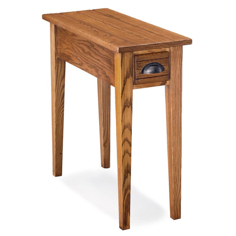 Leick Home One Drawer Bin Pull Narrow Side Table, Solid Wood, Candleglow Brown, Perfect for Living Rooms, Bedrooms, and Small Spaces â€“ Leick Home, 9010 - Image 1