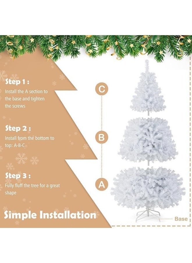 NIBEMINENT Christmas Tree white Christmas Tree Artificial Christmas Pine Tree Holiday Party Decoration for Home, Office, Party Decoration Indoor Outdoor - Image 4