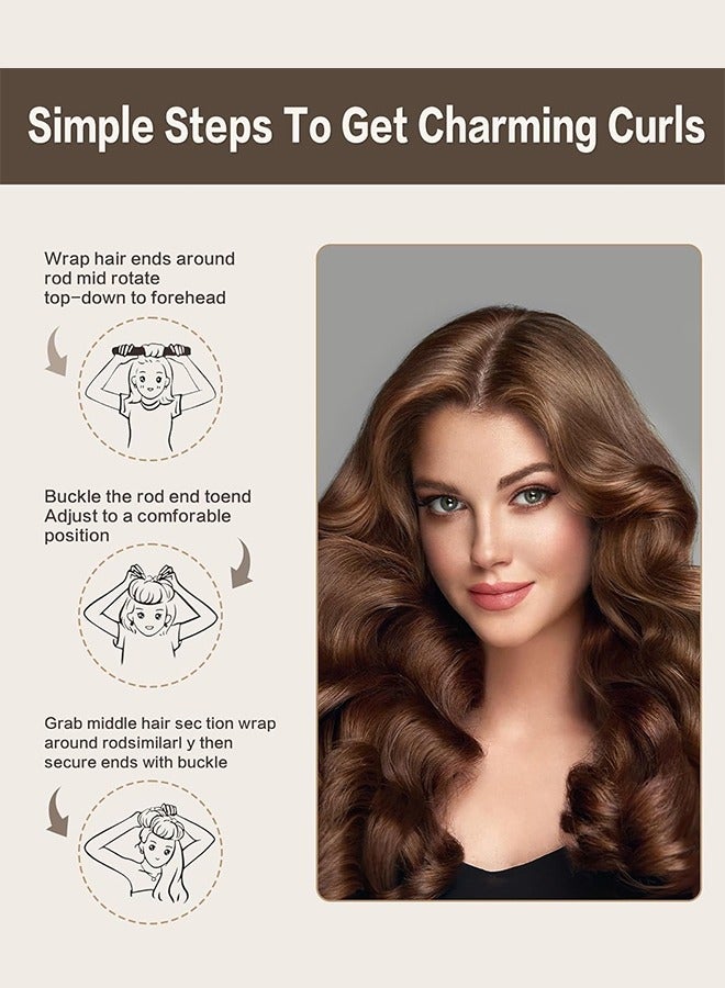 GIFT Velvet Overnight Curls Heatless Hair Curler No Heat Satin Heatless Curling Rods Foam Sponge Hair Rollers for Short Long Hair to Sleep in Care Styling Tools - Black - Image 2